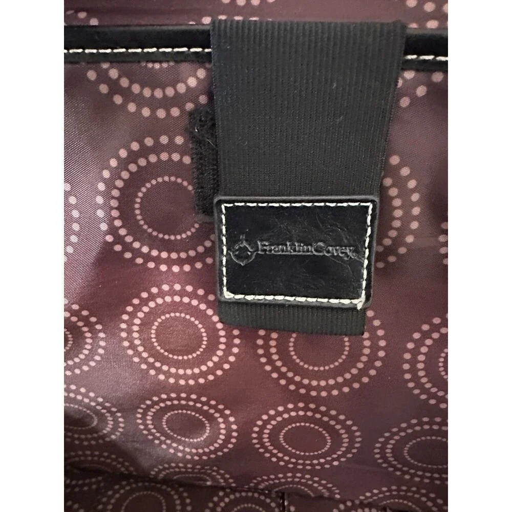 FranklinCovey Black Super Organizer Tote Bag, faux leather